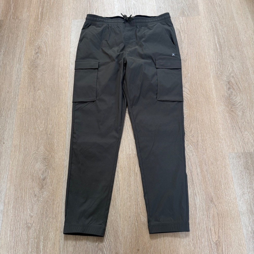 Kenneth Cole Tech Joggers Active Cargo Pants Mens L Charcoal Stretch Utility